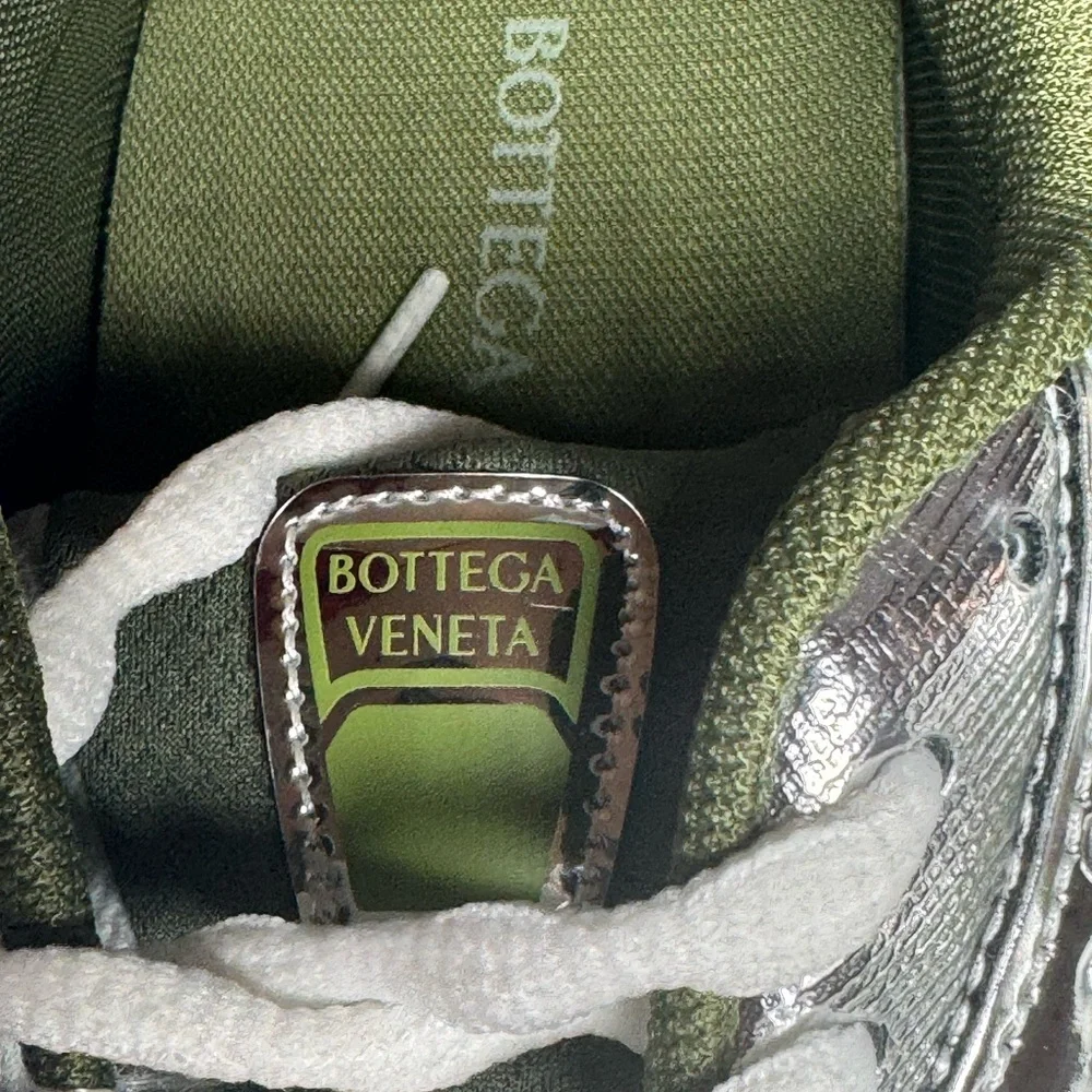 Green and Silver Sneakers. No Brand. - Picture 3 of 9